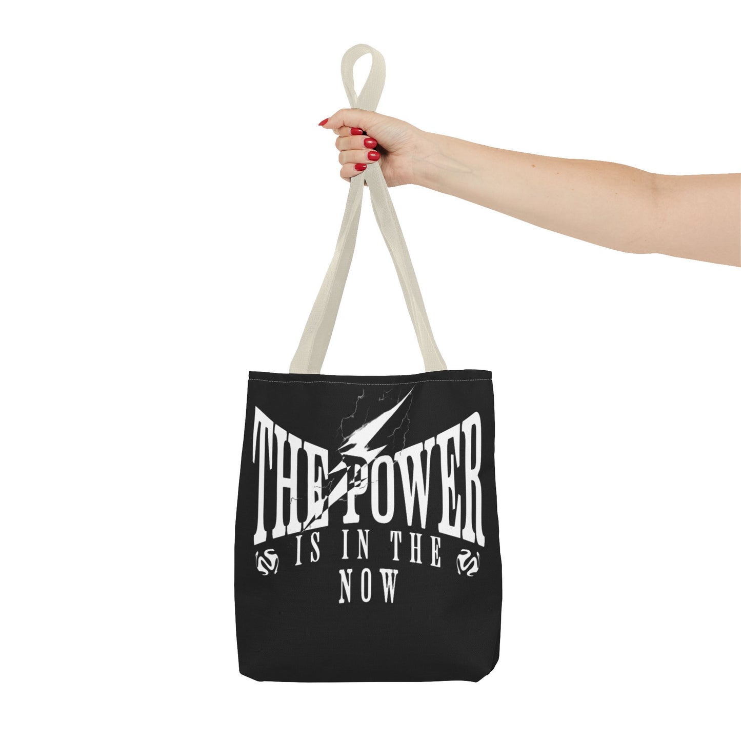 Empowerment Tote Bag - "The Power is in the Now" - Motivational Black Tote for Everyday Use