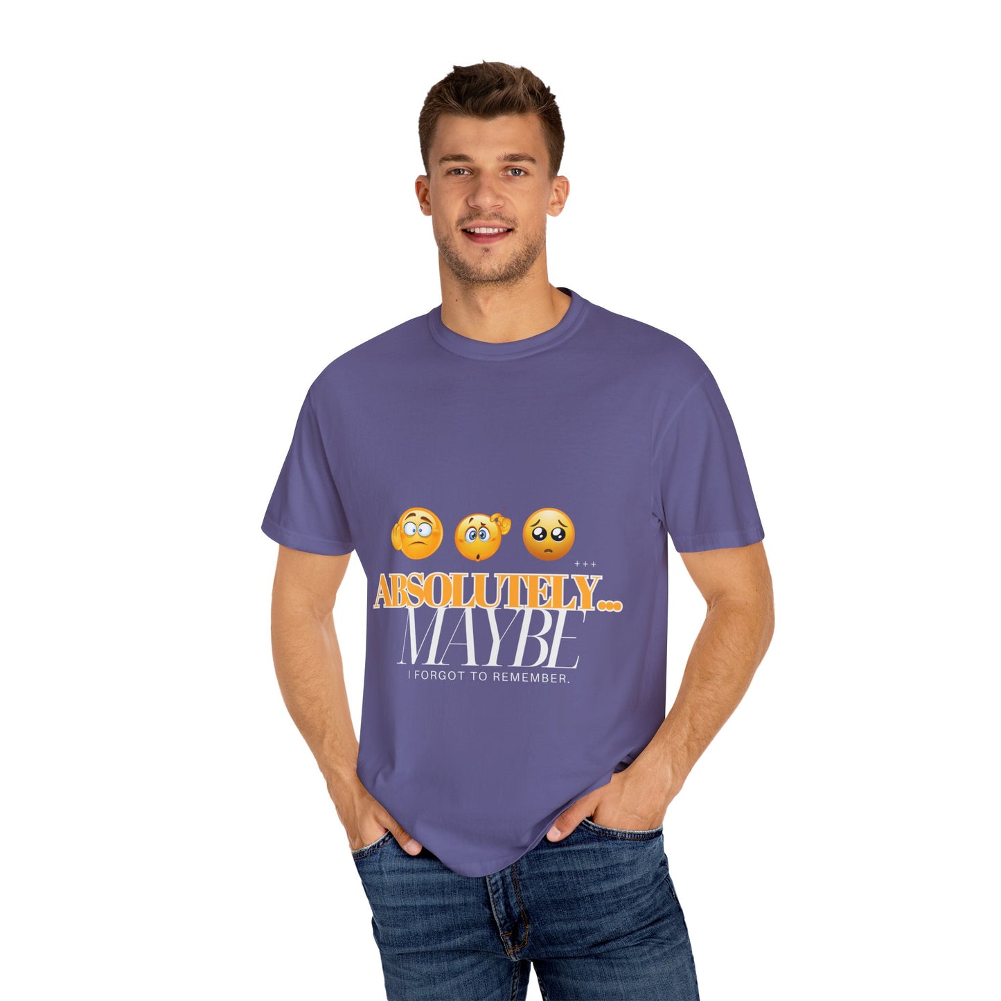 Funny Emoji Unisex T-Shirt - 'Absolutely Maybe' Design