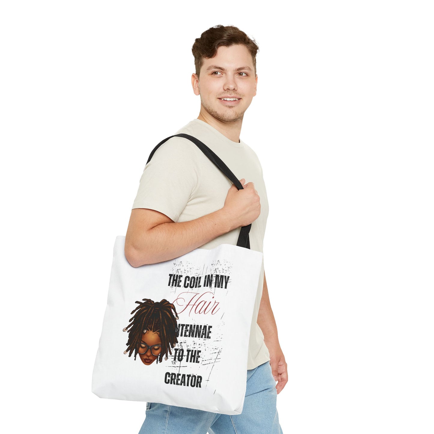 Empowering Black Hair Tote Bag - 'The Coil in My Hair' Design