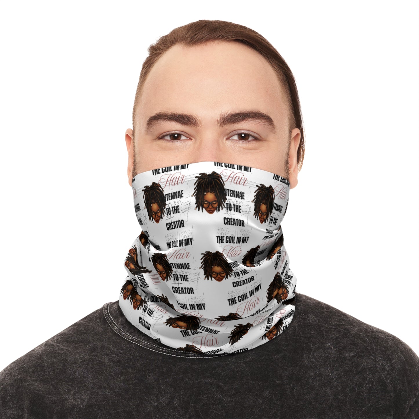 Cozy Winter Neck Gaiter with Inspirational Text