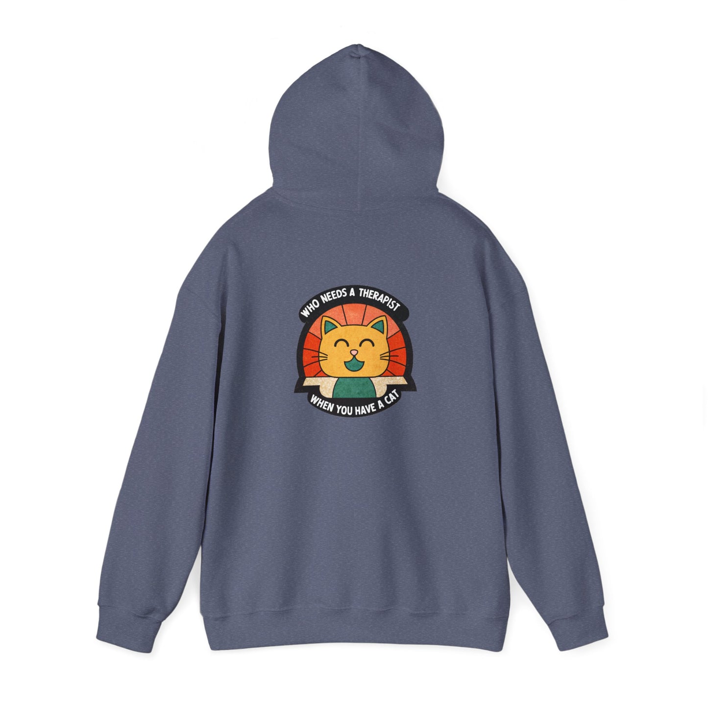 Funny Cat Sweatshirt - 'Who Needs a Therapist When You Have a Cat?' Unisex Hoodie