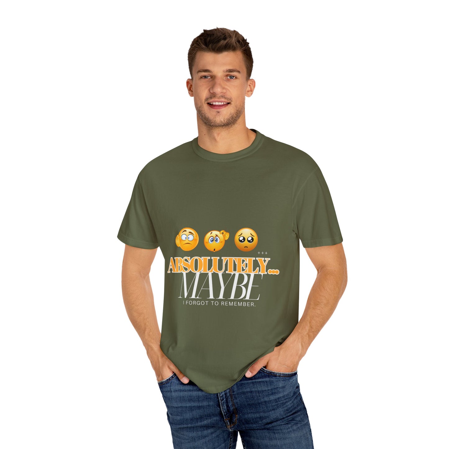 Funny Emoji Unisex T-Shirt - 'Absolutely Maybe' Design