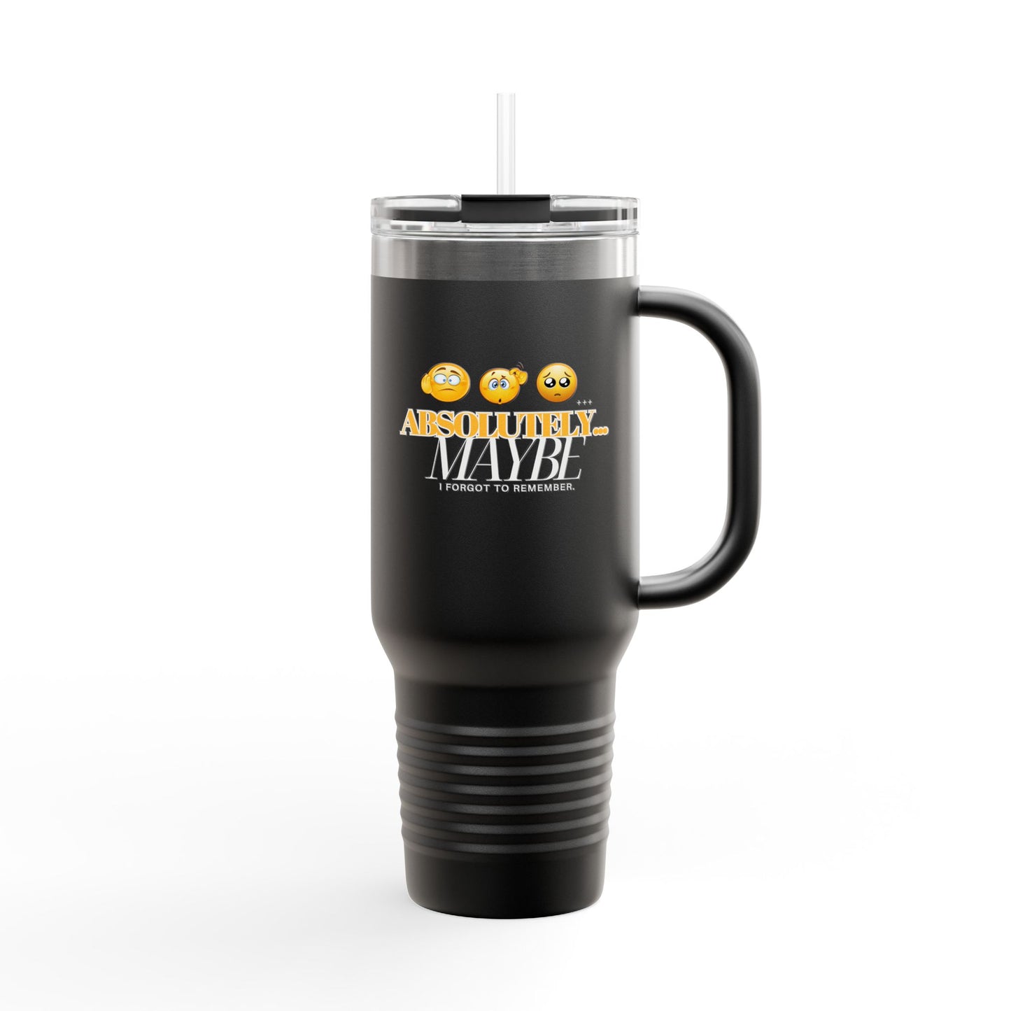 Stylish Insulated Travel Mug with Fun Emoji Design - 40oz