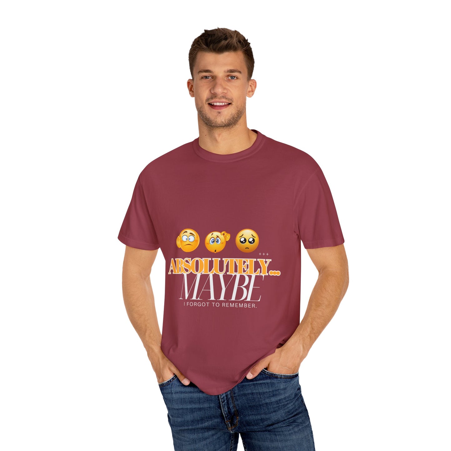 Funny Emoji Unisex T-Shirt - 'Absolutely Maybe' Design