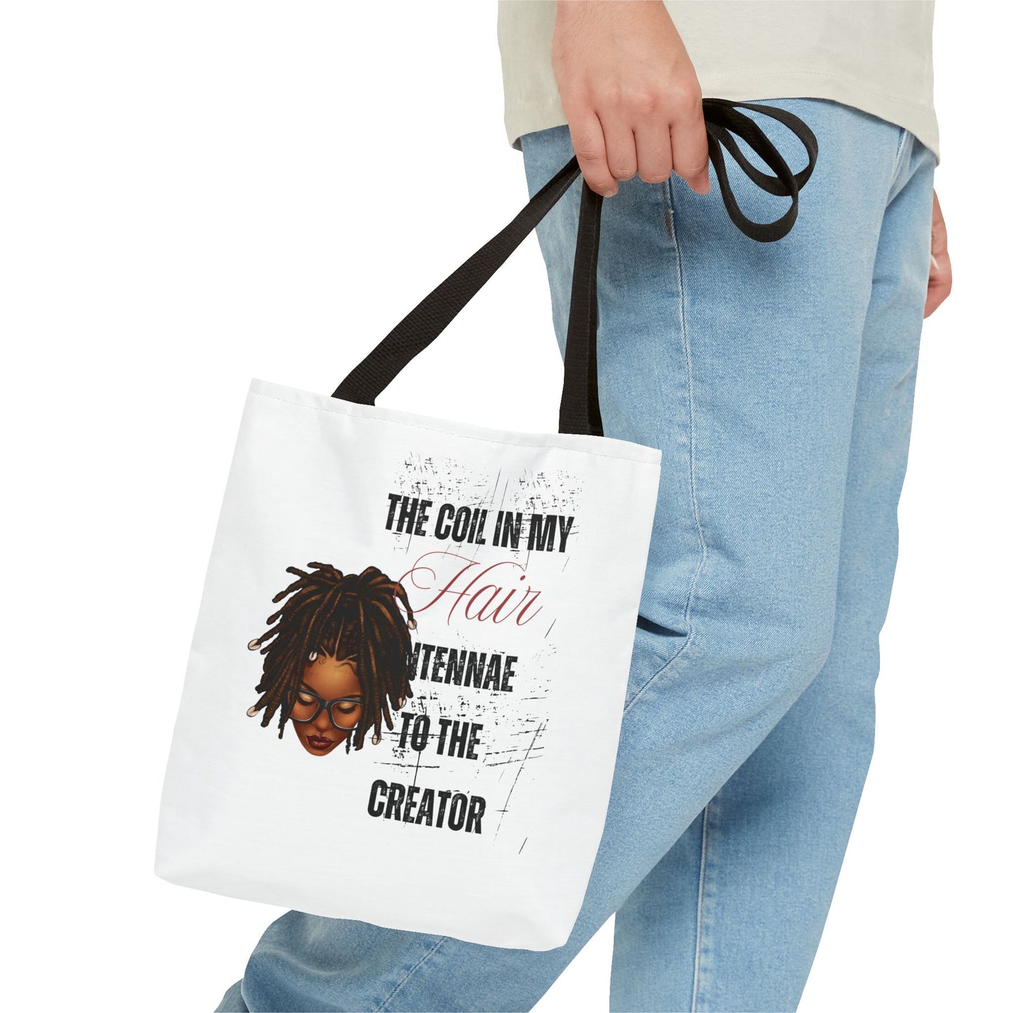 Empowering Black Hair Tote Bag - 'The Coil in My Hair' Design