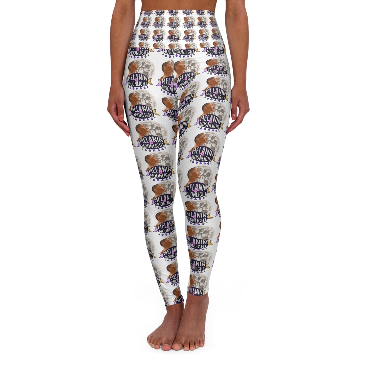 Empowering High Waisted Yoga Leggings - Melanin Mood Design