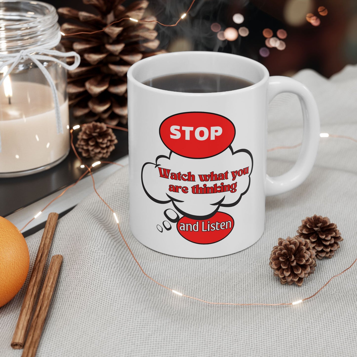 Fun Thoughtful Ceramic Mug - 11oz & 15oz, Perfect for Coffee Lovers
