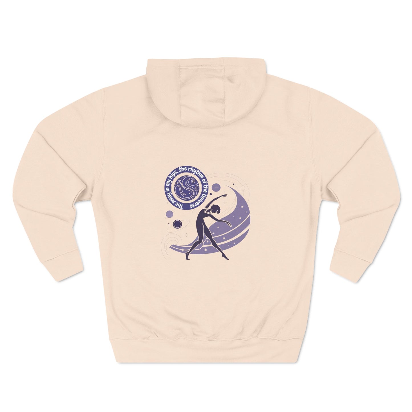 Cosmic Dance Three-Panel Fleece Hoodie - Unique Artistic Design for Creative Souls