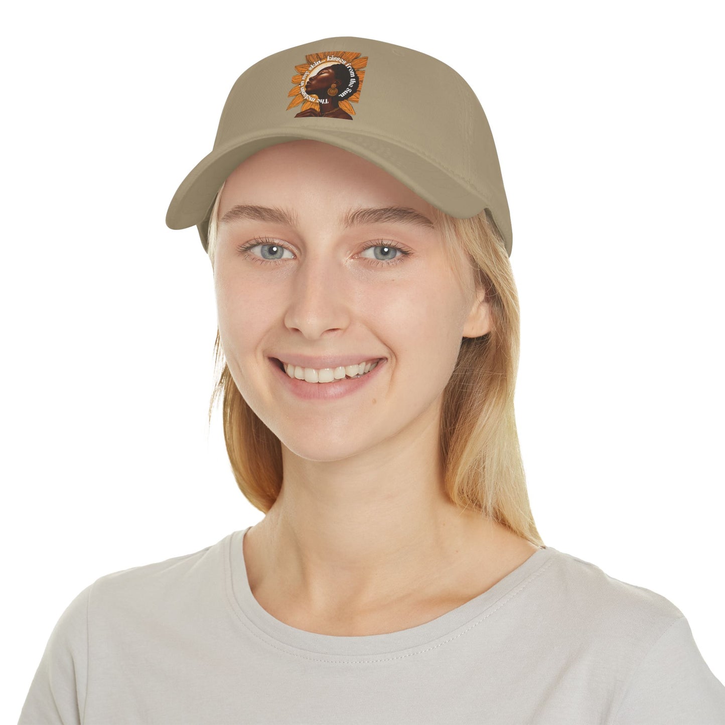 Sunflower Vibes Low Profile Baseball Cap with Inspirational Quote