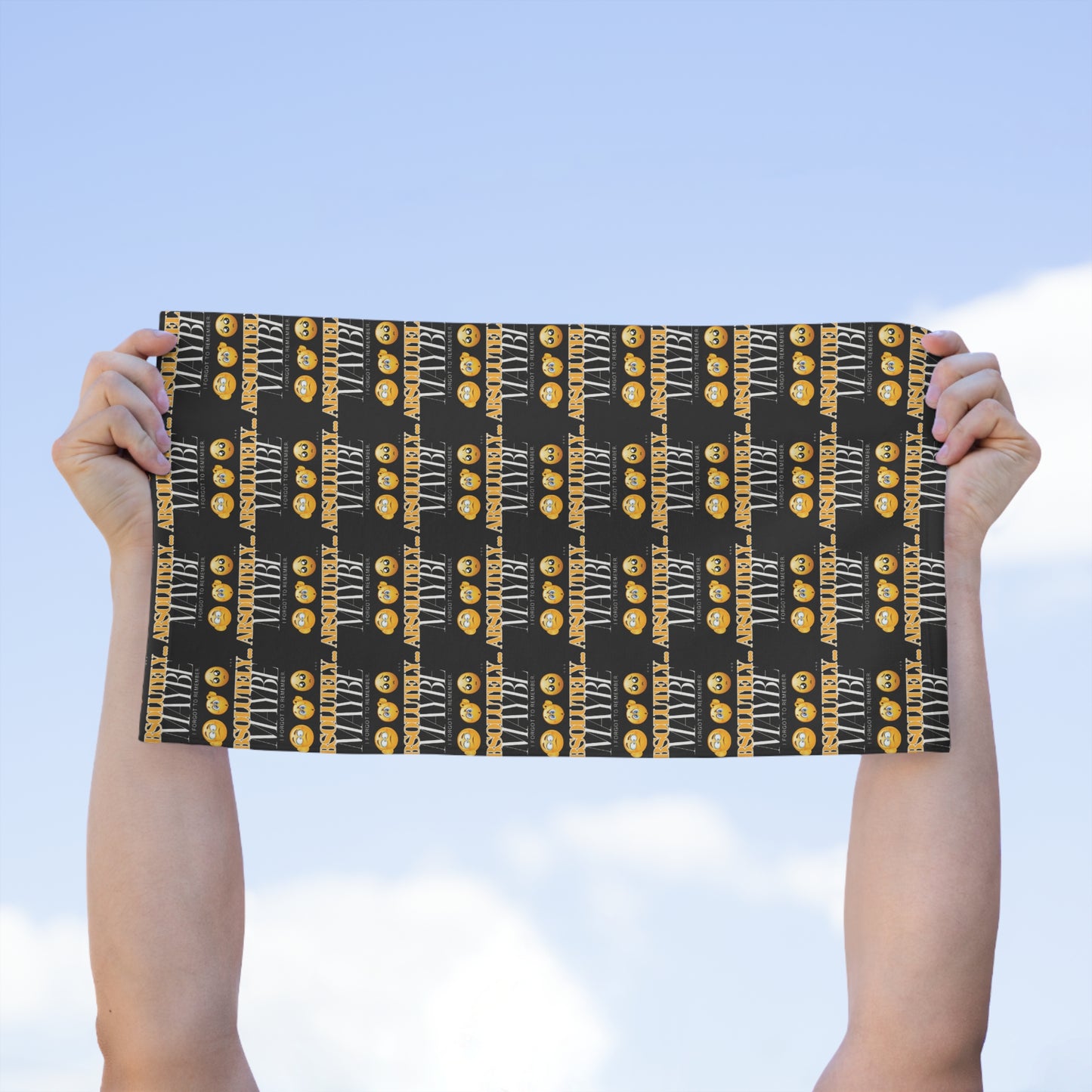Funny Rally Towel - Absolutely Maybe Emoji Design - Perfect for Sports Events and Celebrations