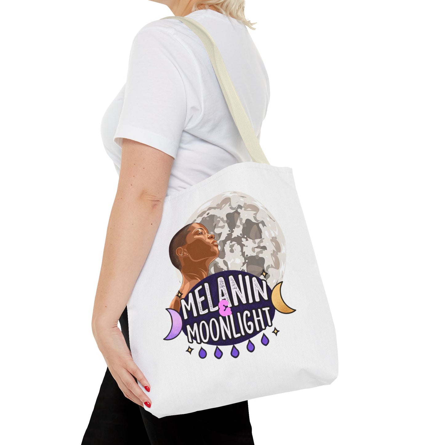 Melanin & Moonlight Inspirational Tote Bag – Perfect for Everyday Use and Celebrations