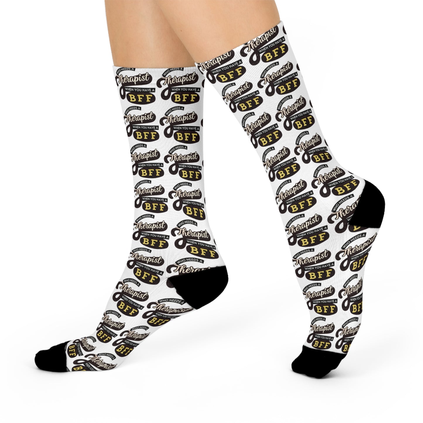 Therapist BFF Cushioned Crew Socks - Cozy Gift for Best Friends
