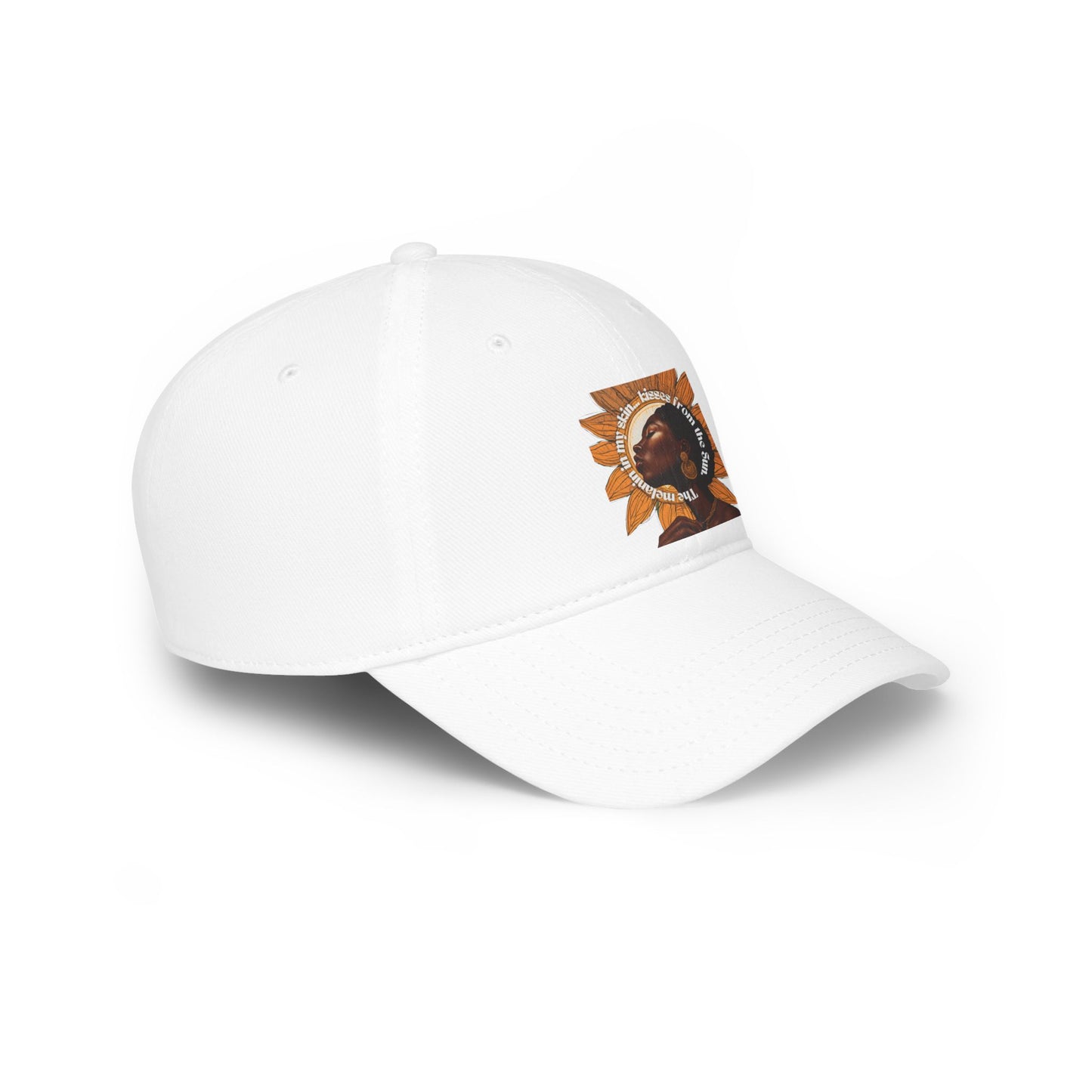 Sunflower Vibes Low Profile Baseball Cap with Inspirational Quote