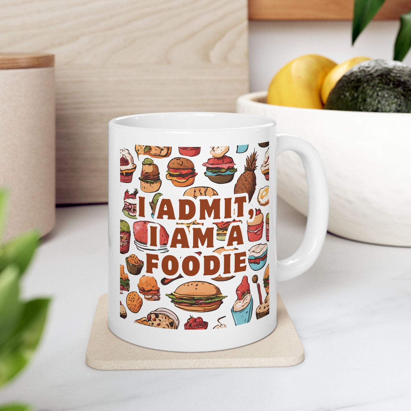 Foodie Enjoyment Ceramic Mug - Fun Culinary Art 11oz & 15oz