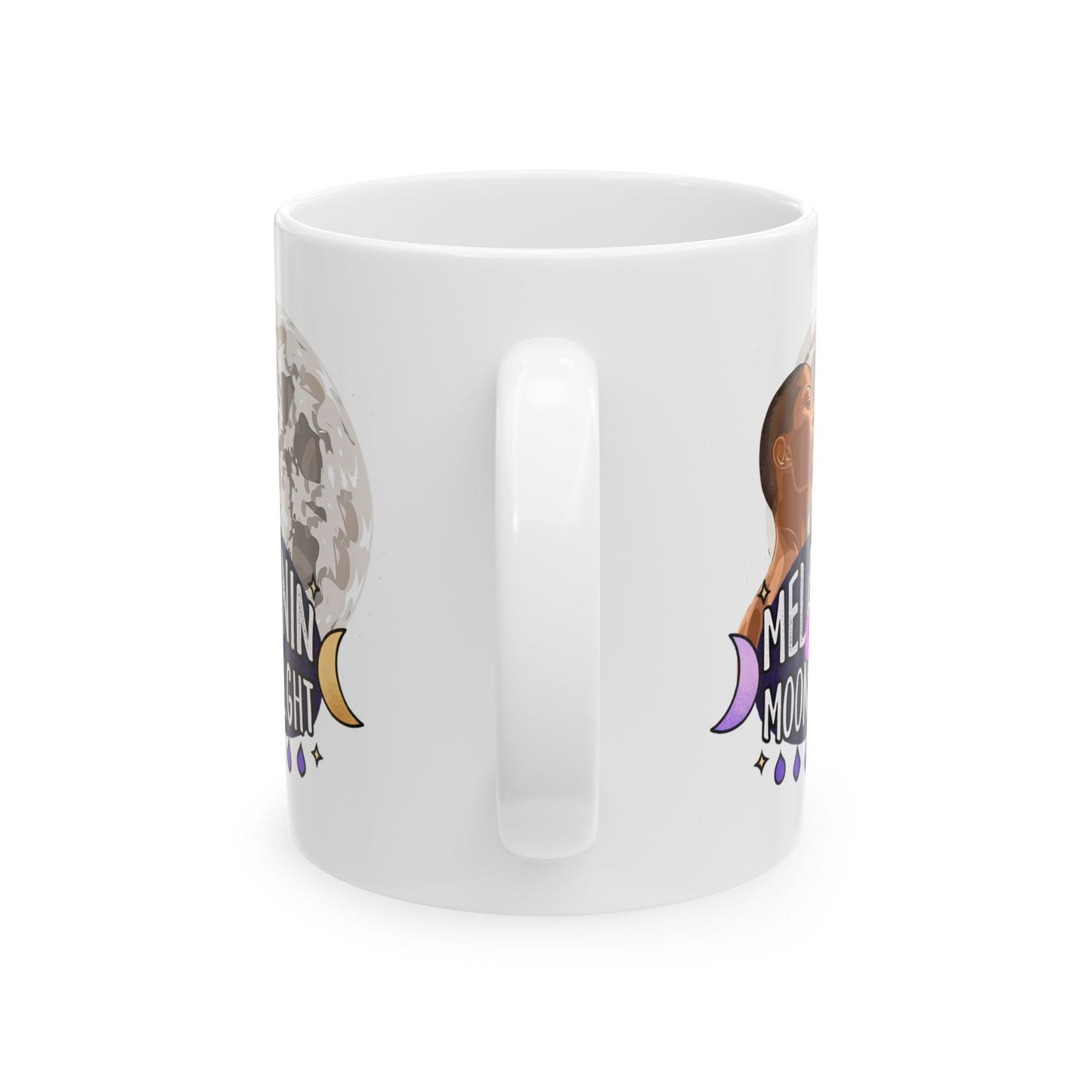 Moonlit Dreamer Ceramic Mug - 11oz & 15oz Moon Phase Design
