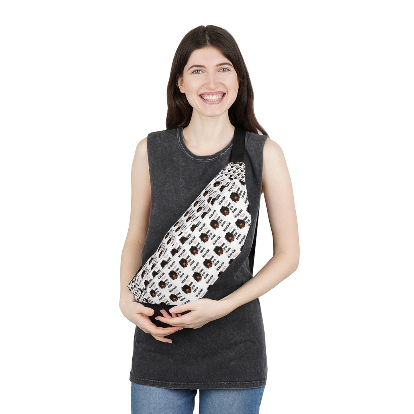 Trendy Large Fanny Pack with Afro Graphic - Perfect for Festivals and Everyday Use
