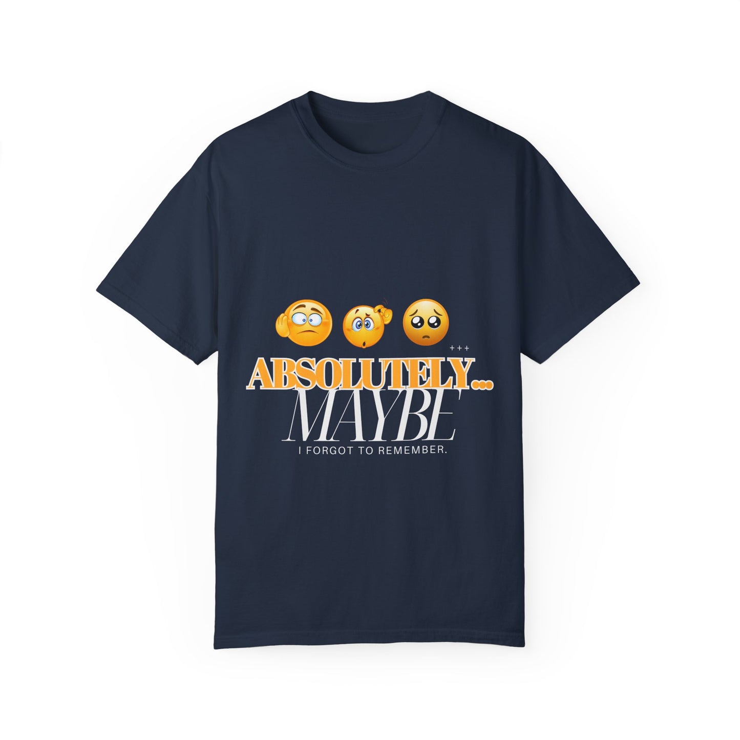 Funny Emoji Unisex T-Shirt - 'Absolutely Maybe' Design