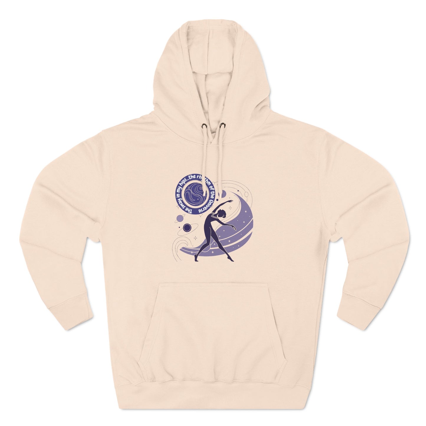 Cosmic Dance Three-Panel Fleece Hoodie - Unique Artistic Design for Creative Souls