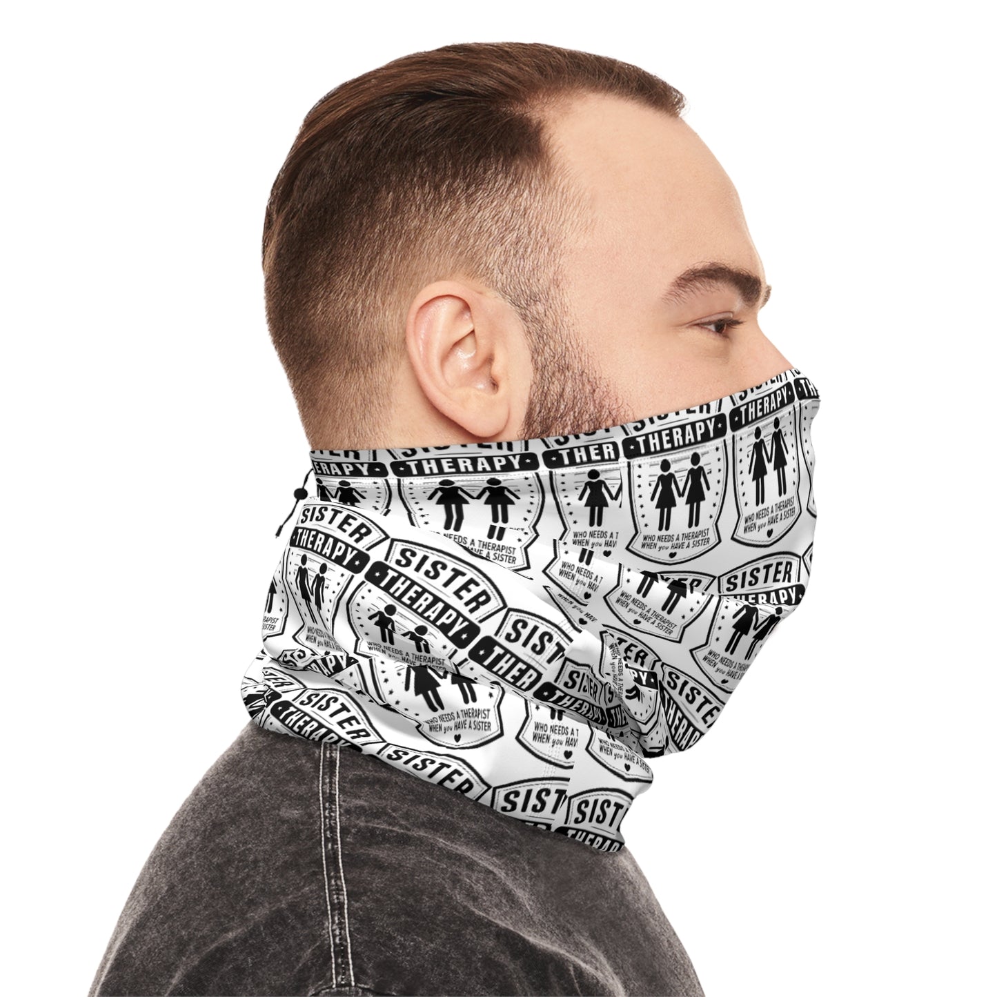 Sisterhood Winter Neck Gaiter with Drawstring - Cozy & Stylish Gift