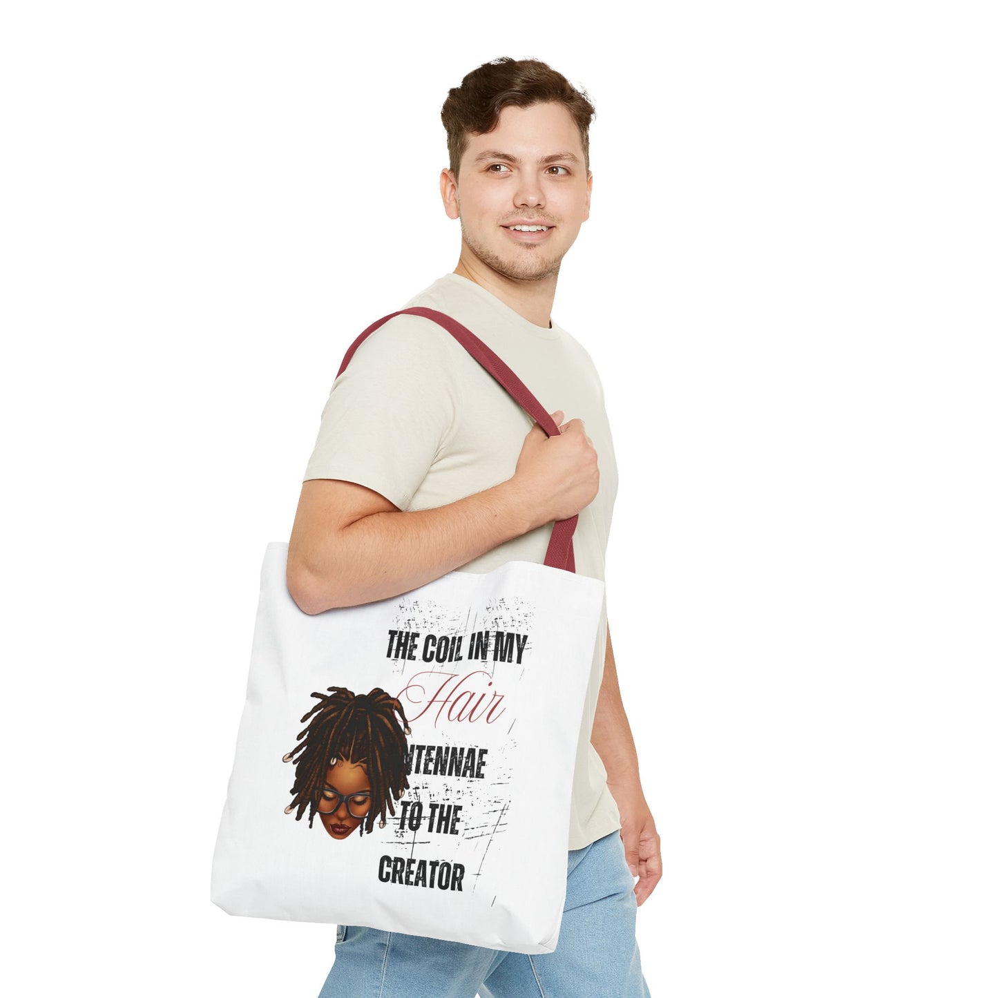 Empowering Black Hair Tote Bag - 'The Coil in My Hair' Design