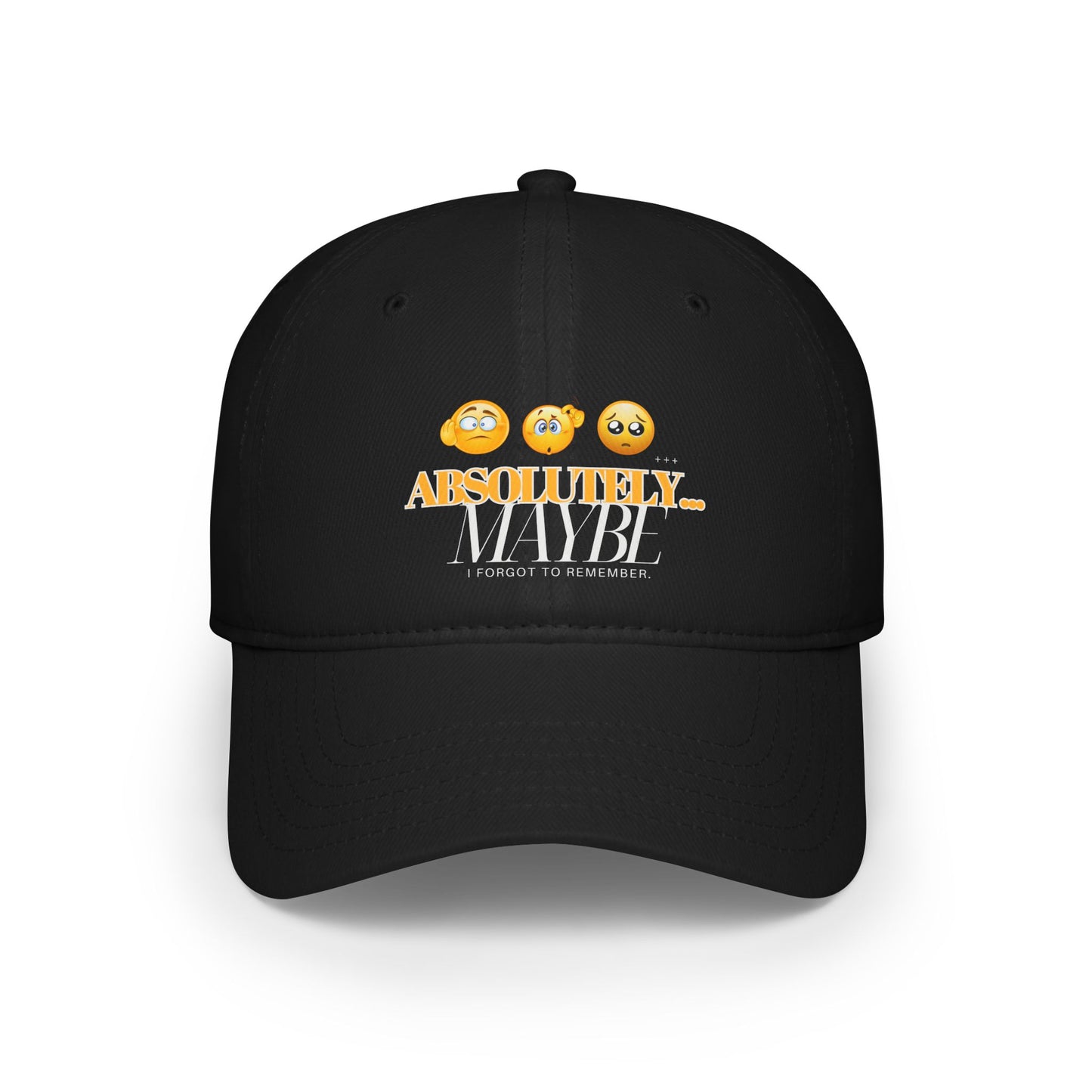 Red Low Profile Baseball Cap | Absolutely Maybe Emojis Cap