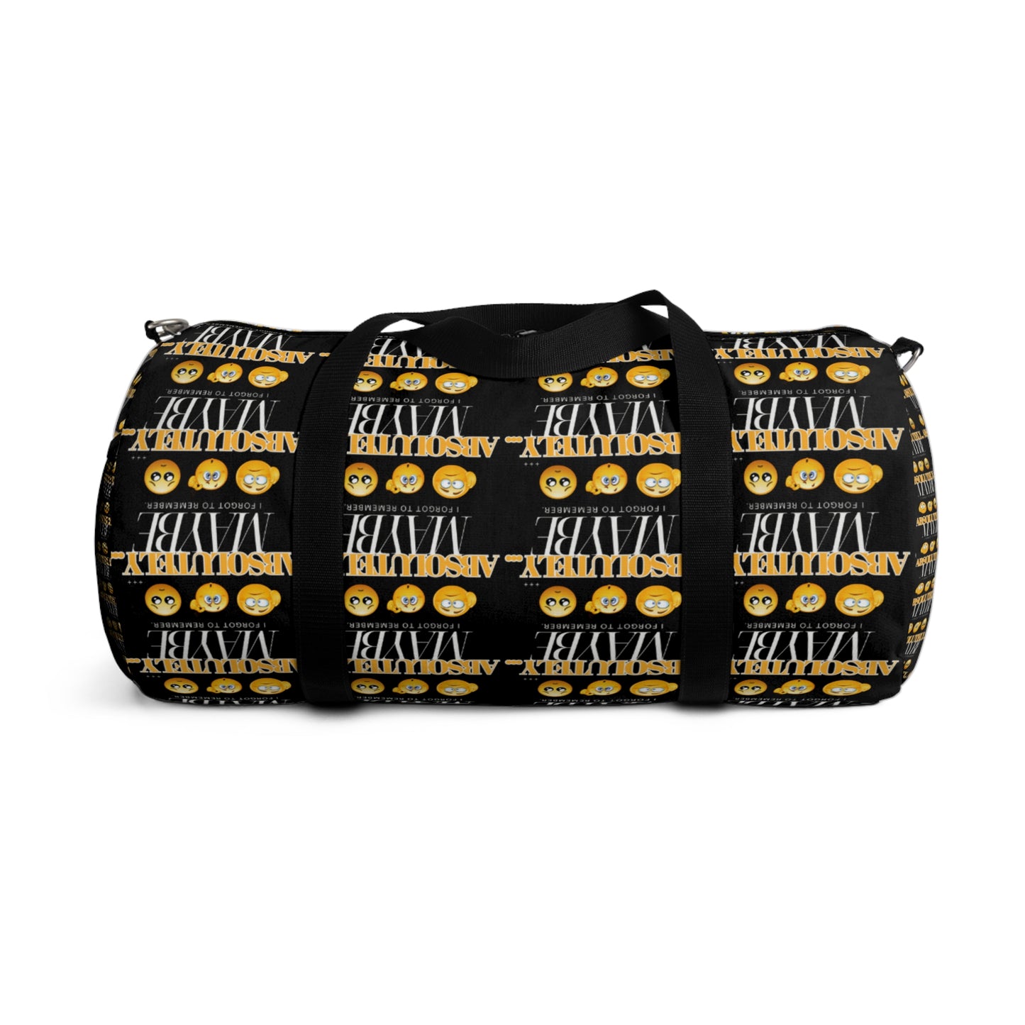 Bold "Absolutely Maybe" Duffel Bag for Travel and Fitness