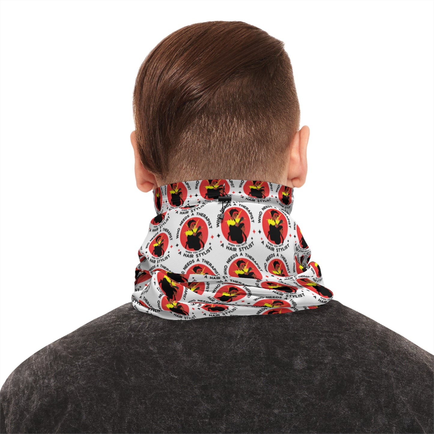 Cozy Winter Neck Gaiter with Drawstring - Fun Patterned Scarf for Outdoor Adventures