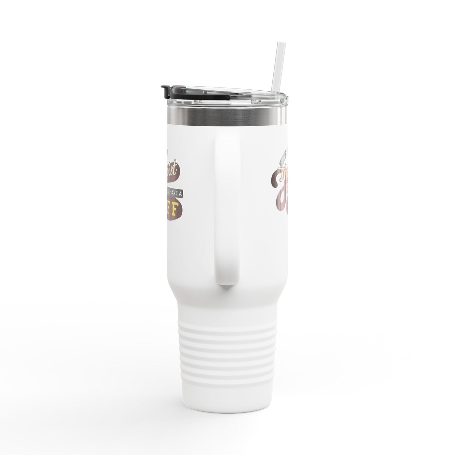 Insulated 40oz Travel Mug - "Who Needs a Therapist When You Have a BFF" - Perfect Gift for Best Friends & Coffee Lovers