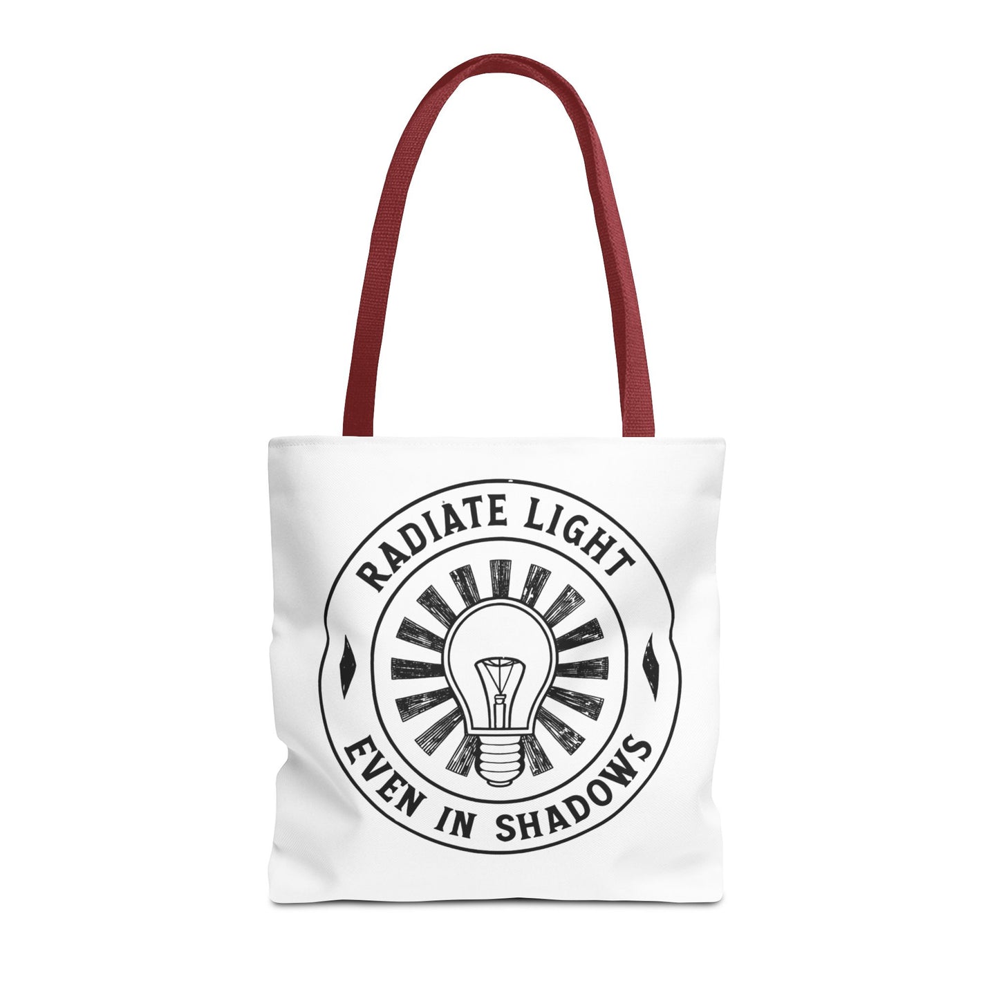 Inspirational Tote Bag - 'Radiate Light Even in Shadows'