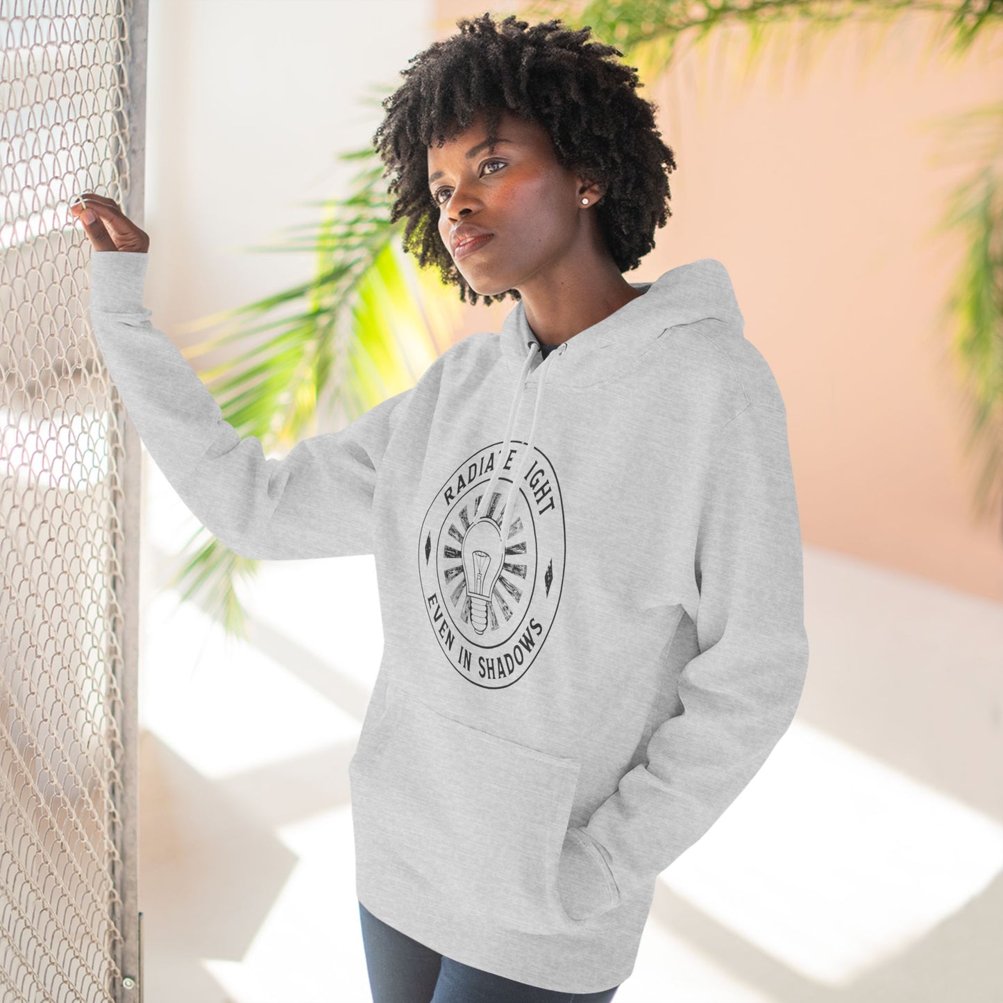 Radiate Light Fleece Hoodie - Inspirational Design for Comfort and Style