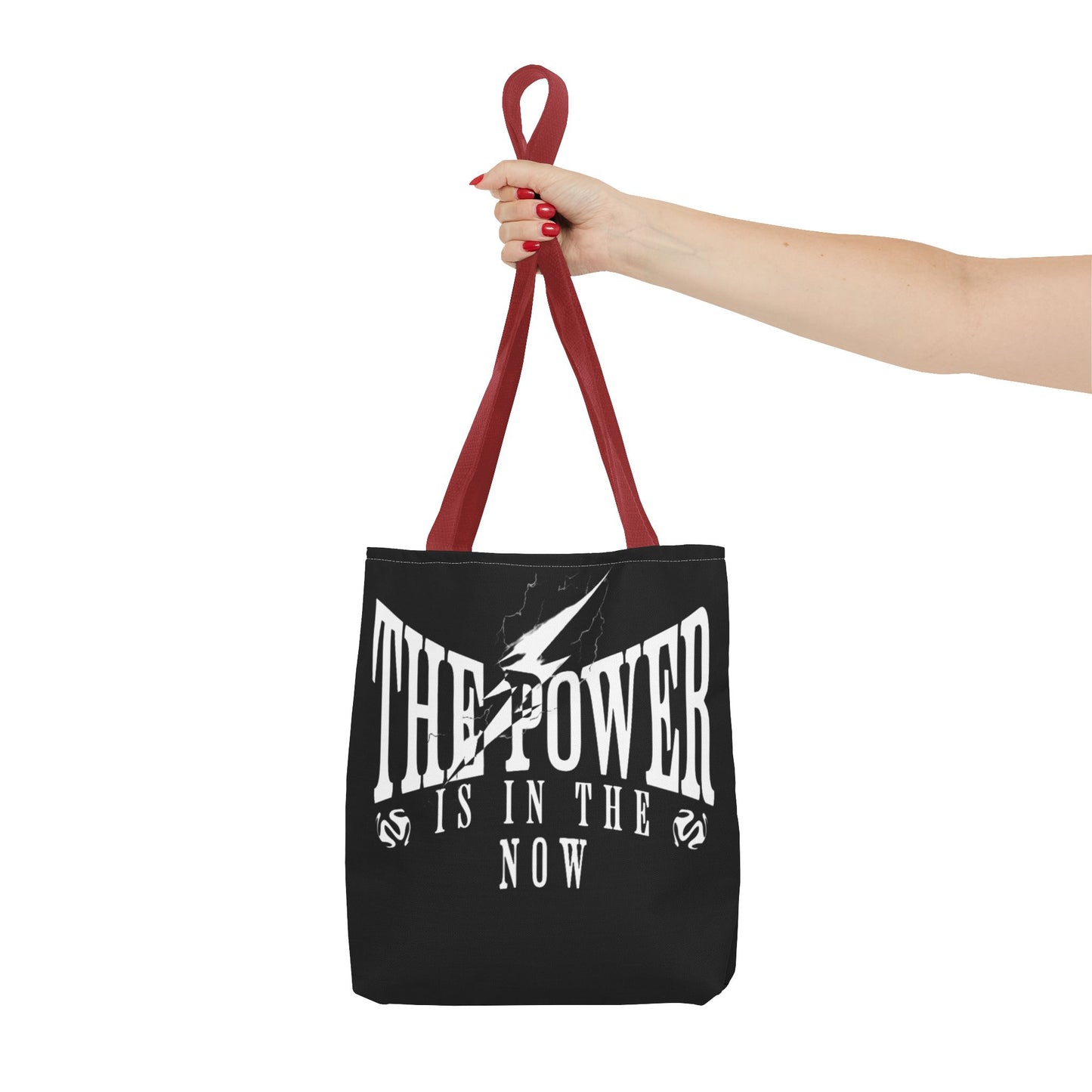 Empowerment Tote Bag - "The Power is in the Now" - Motivational Black Tote for Everyday Use