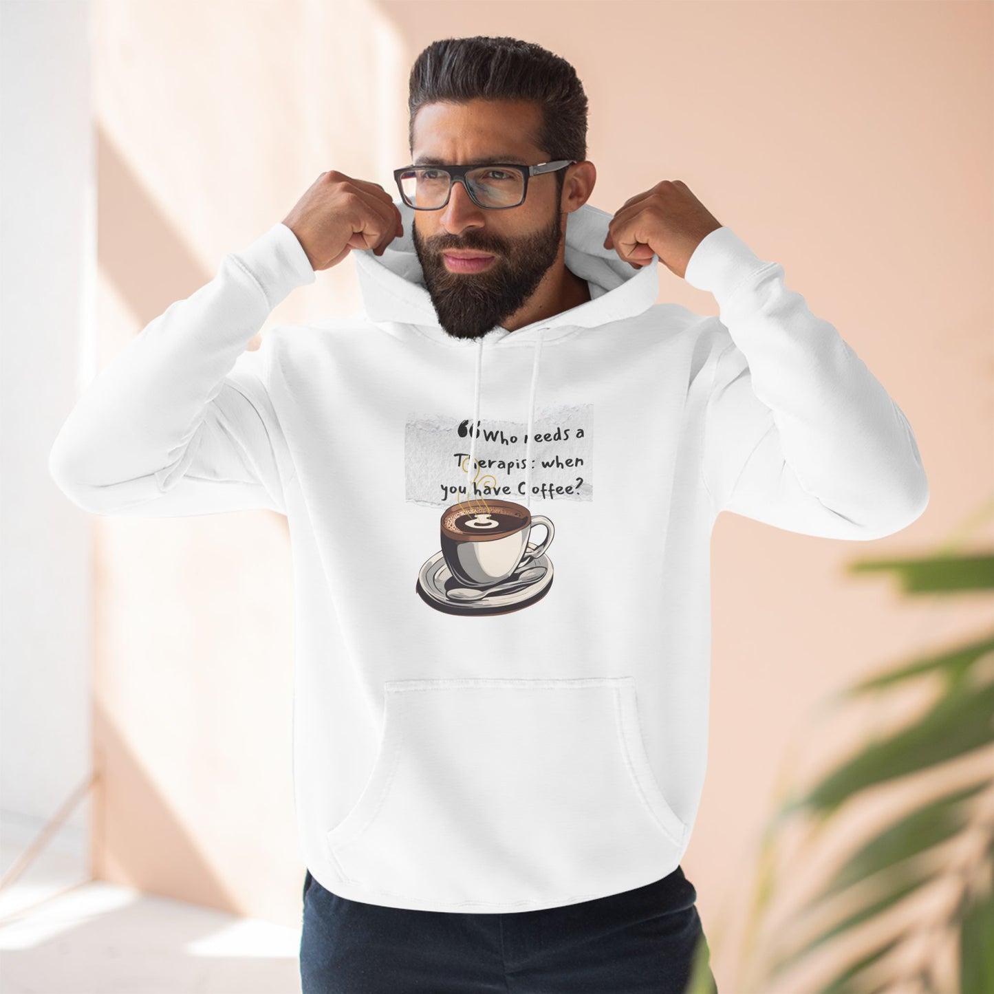 Funny Coffee Therapy Fleece Hoodie - Perfect for Coffee Lovers