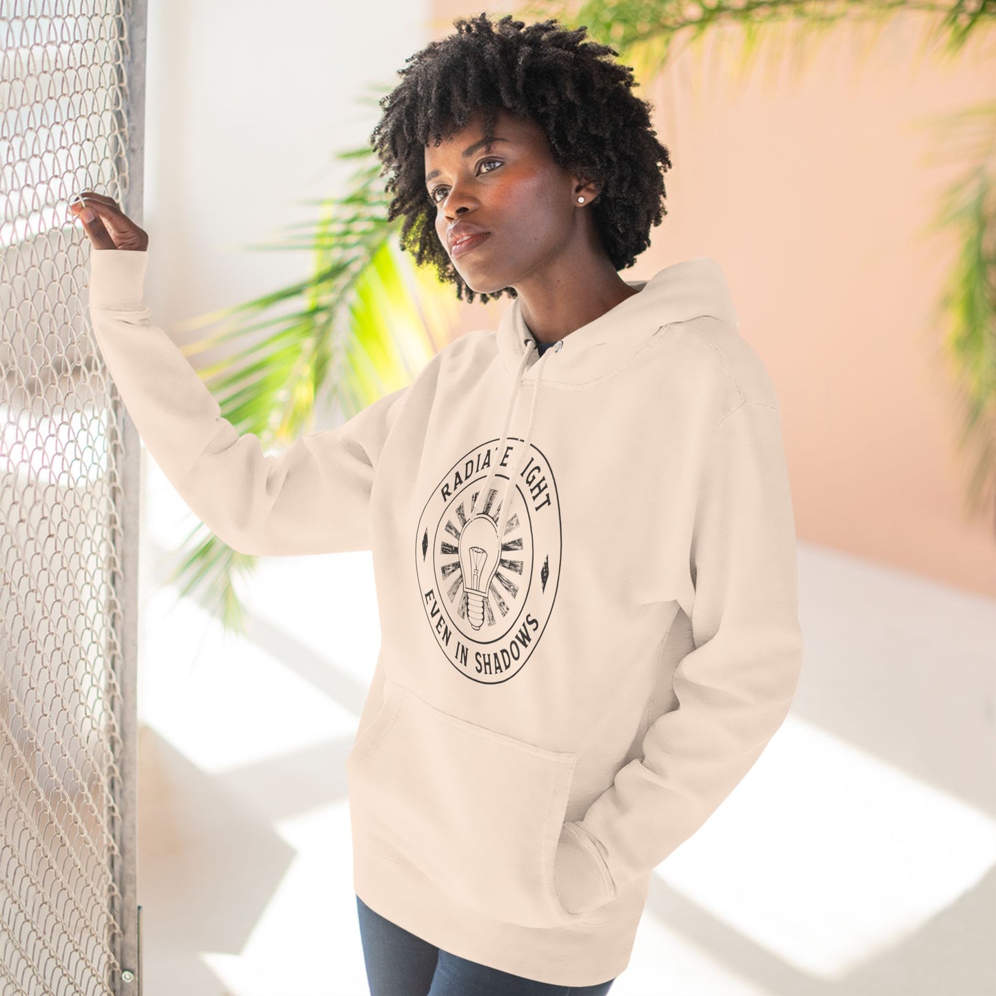 Radiate Light Fleece Hoodie - Inspirational Design for Comfort and Style