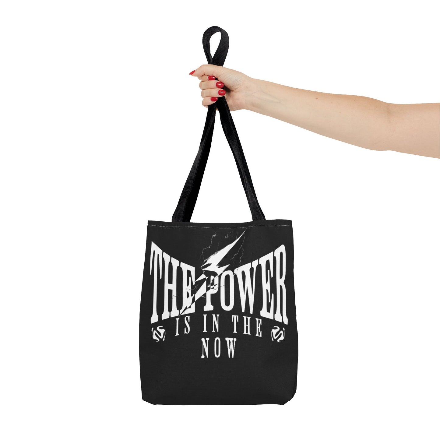 Empowerment Tote Bag - "The Power is in the Now" - Motivational Black Tote for Everyday Use