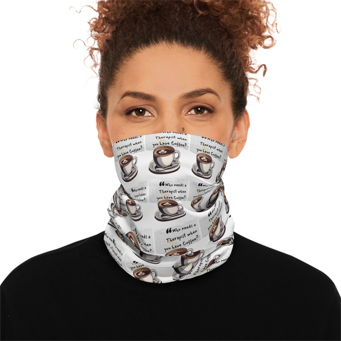 Cozy Winter Neck Gaiter with Coffee Design - Perfect for Cold Days & Gifts