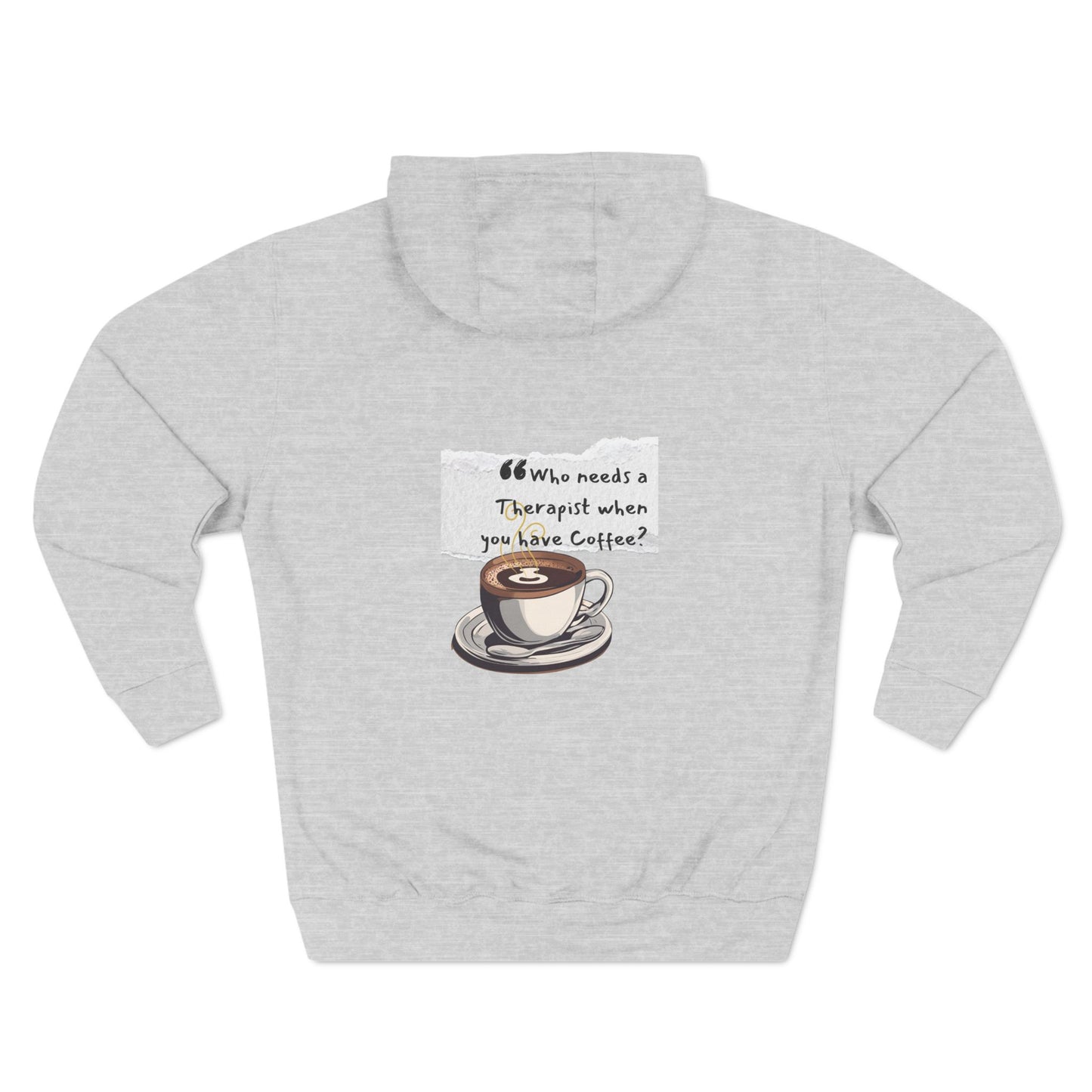Funny Coffee Therapy Fleece Hoodie - Perfect for Coffee Lovers