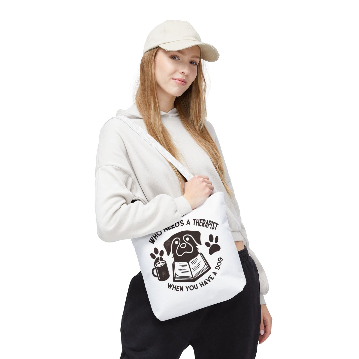 Dog Lover Tote Bag - 'Who Needs a Therapist When You Have a Dog?'