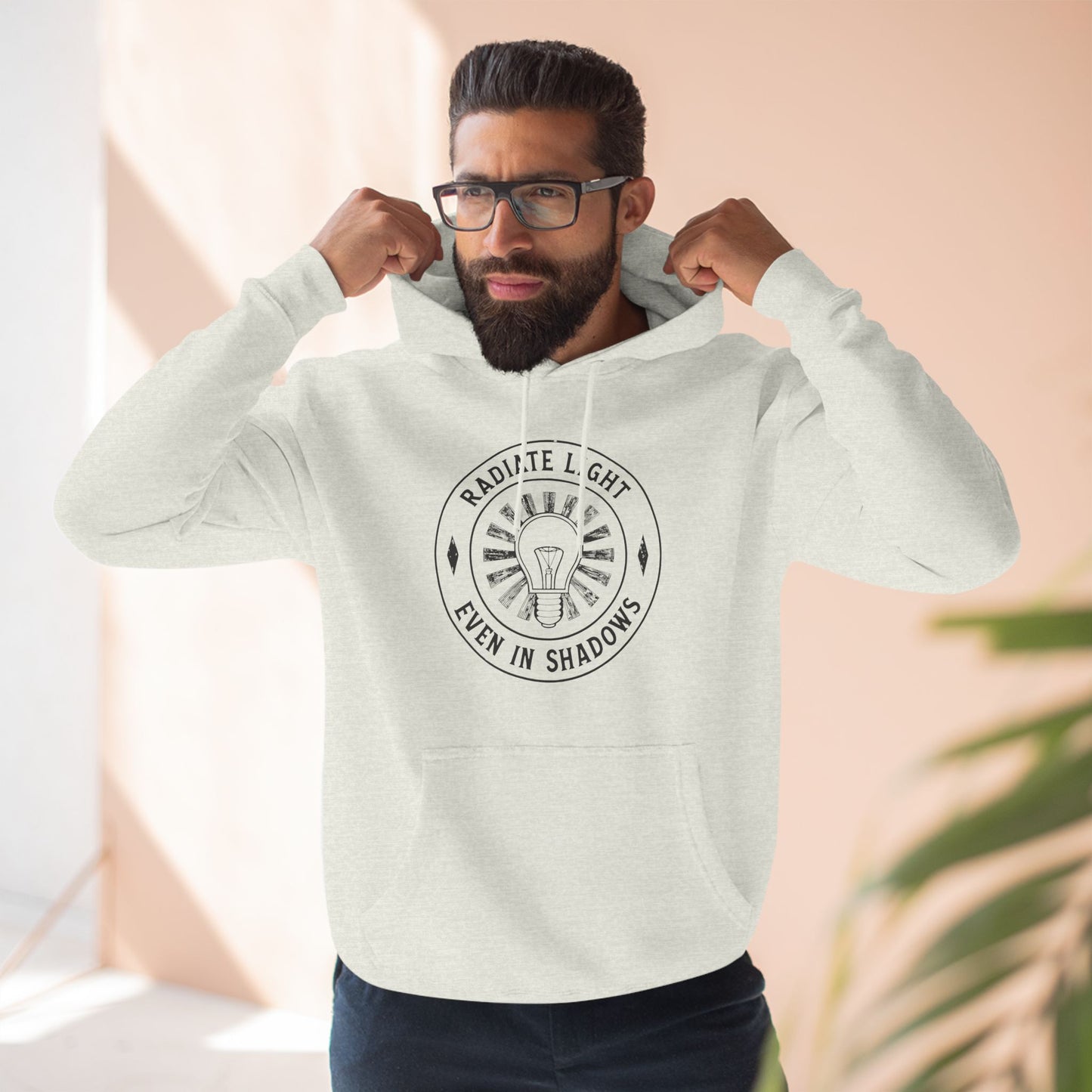 Radiate Light Fleece Hoodie - Inspirational Design for Comfort and Style