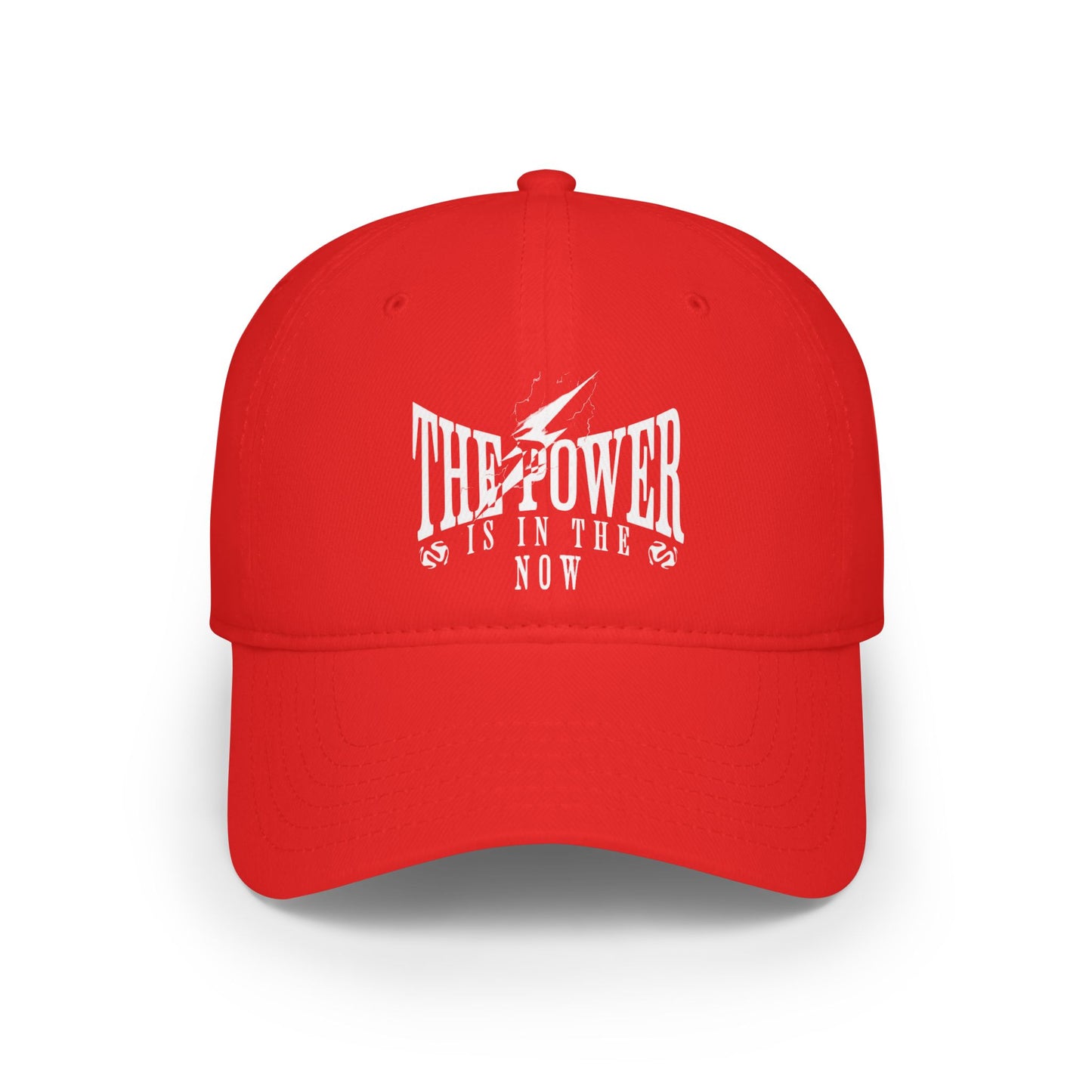Empowering Red Low Profile Baseball Cap - "The Power is in the Now"