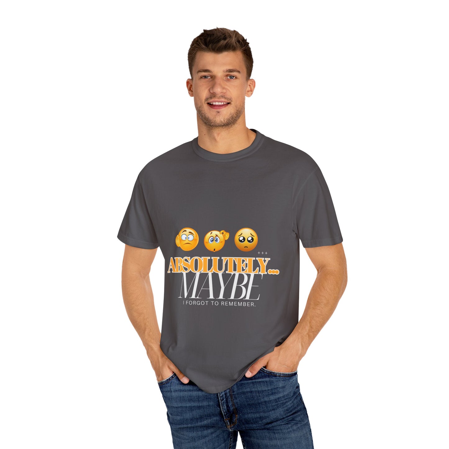 Funny Emoji Unisex T-Shirt - 'Absolutely Maybe' Design