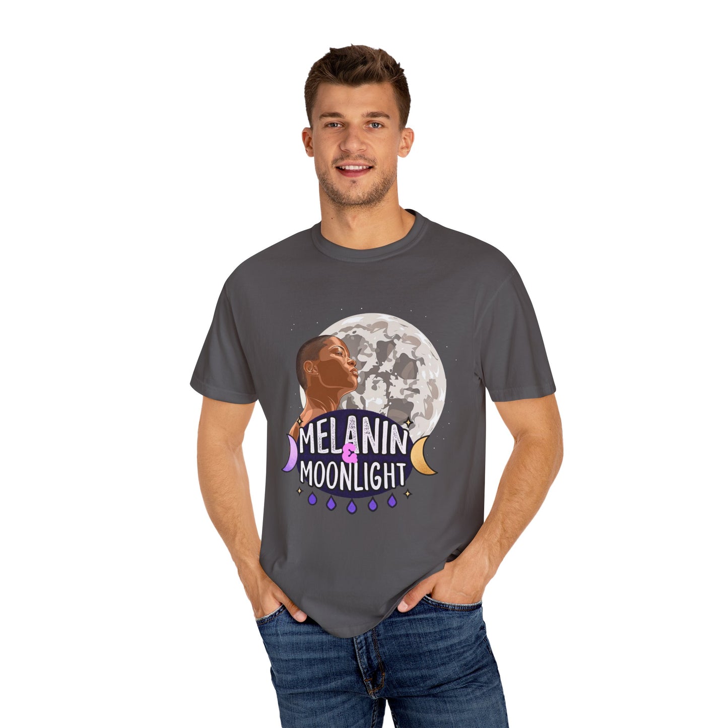 Melanin & Moonlight Unisex Garment-Dyed T-Shirt - Celebrate Cultural Heritage
