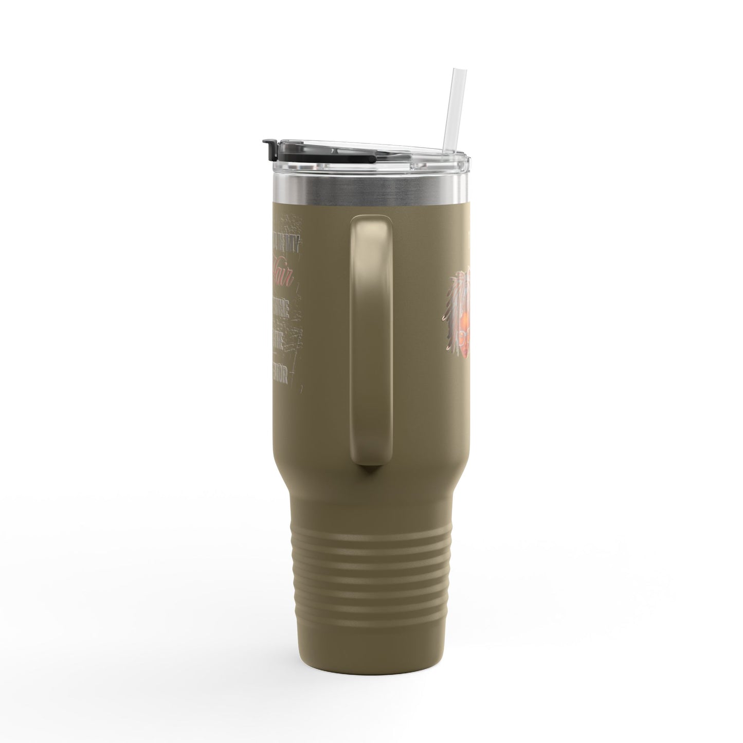 Personalized 40oz Insulated Travel Mug - 'The Coil in My Hair' Design