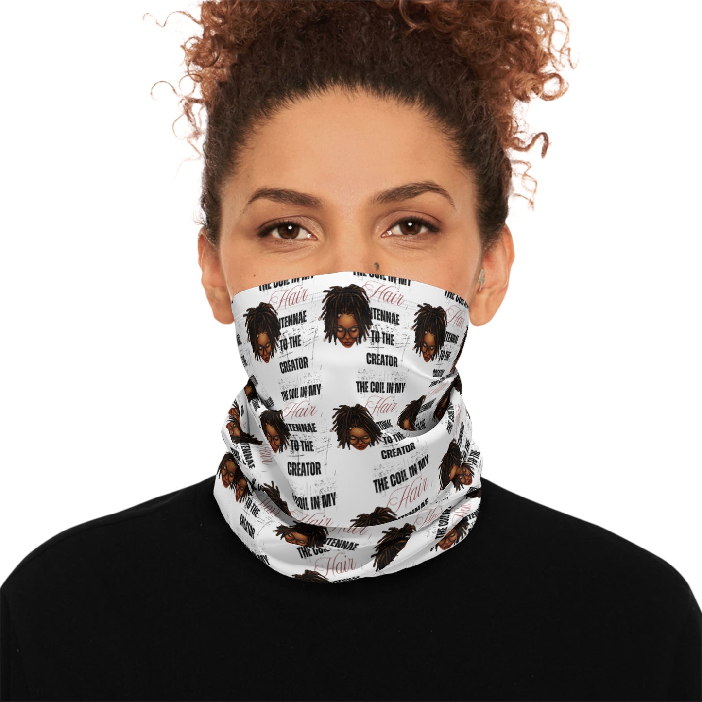 Cozy Winter Neck Gaiter with Inspirational Text