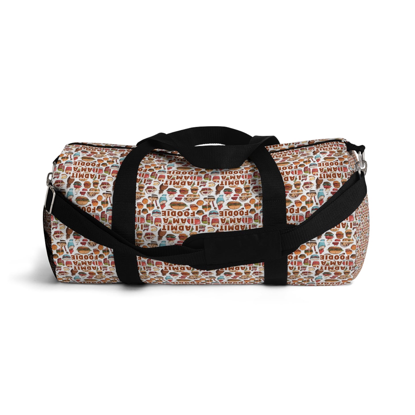 "Admit It, I'm a Foodie" Duffel Bag – Perfect for Food Lovers on the Go!