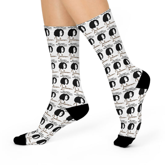 Stylish Cushioned Crew Socks - Celebrate Natural Hair with Comfort