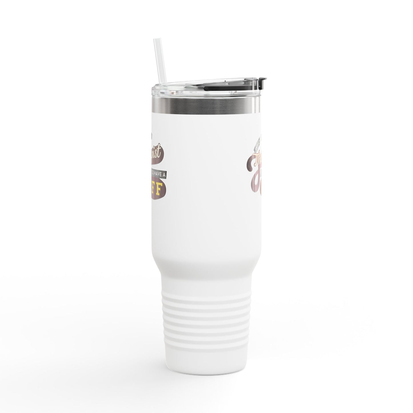 Insulated 40oz Travel Mug - "Who Needs a Therapist When You Have a BFF" - Perfect Gift for Best Friends & Coffee Lovers
