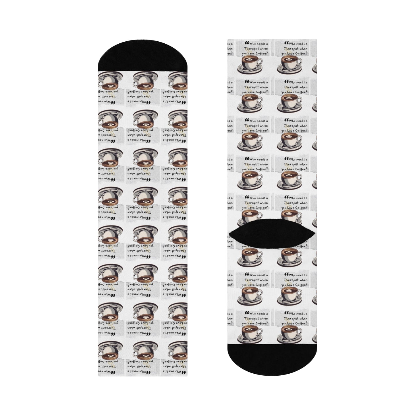 Funny Coffee Lover Cushioned Crew Socks | Perfect Gift for Coffee Enthusiasts & Holidays