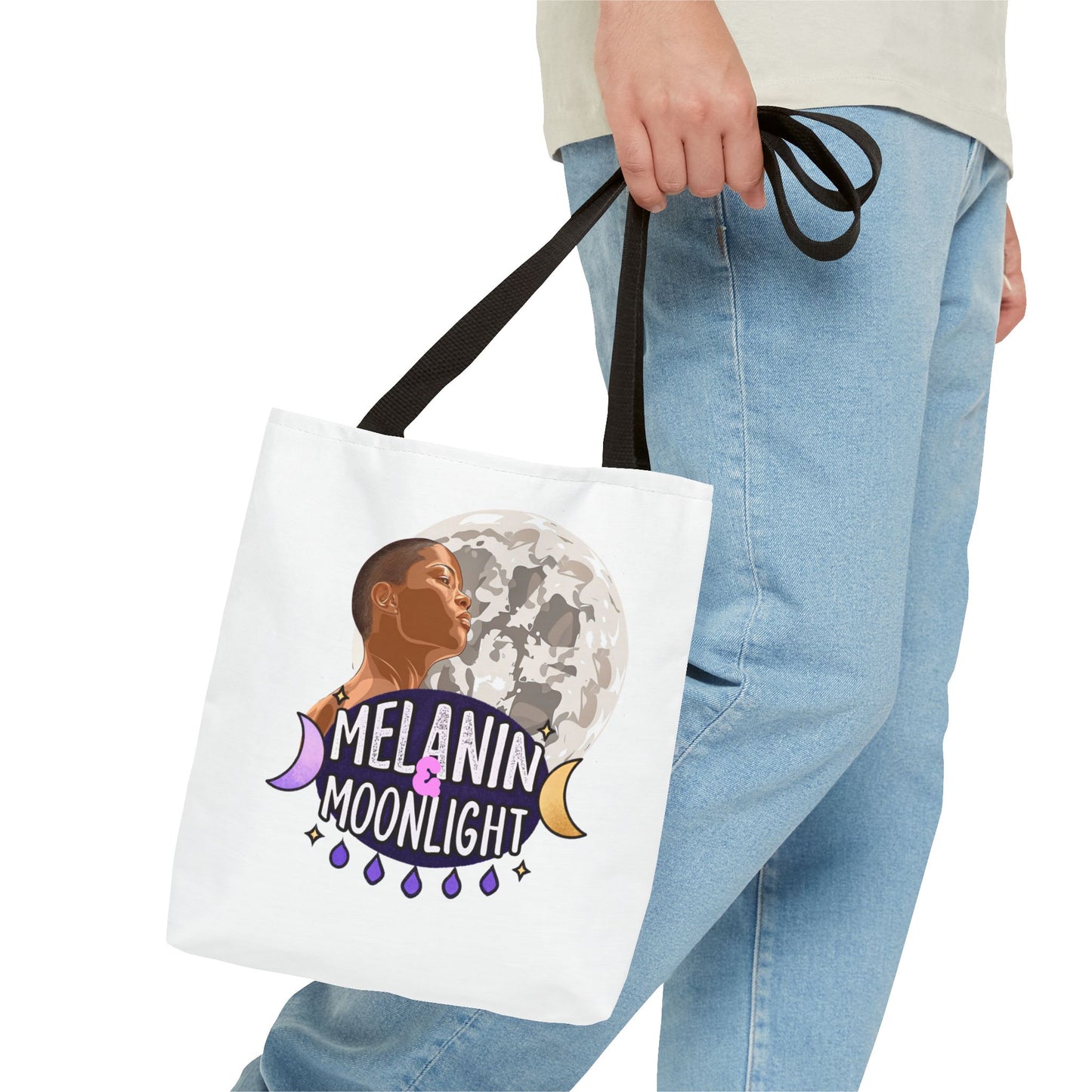 Melanin & Moonlight Inspirational Tote Bag – Perfect for Everyday Use and Celebrations