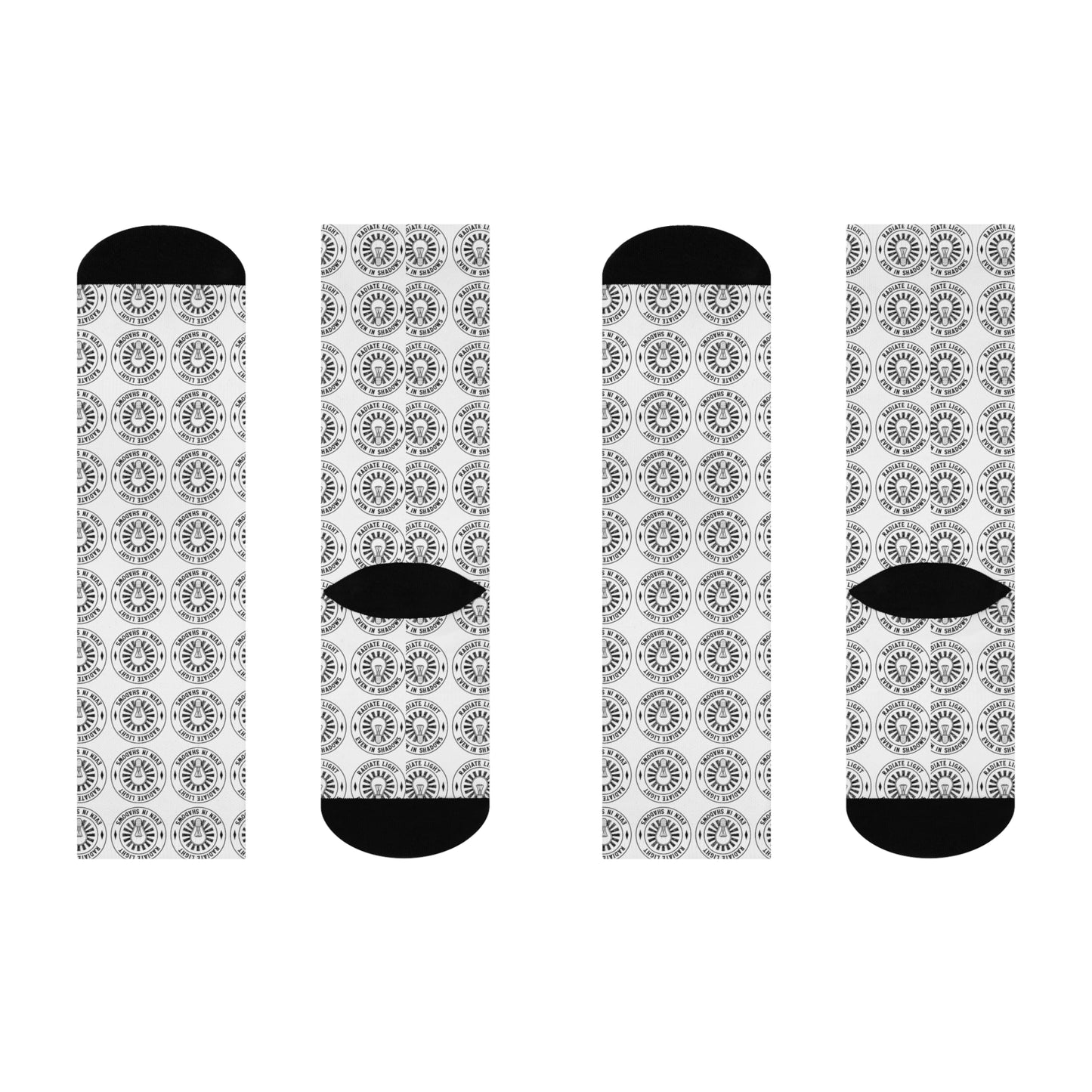 Stylish Cushioned Crew Socks with Modern Circular Design