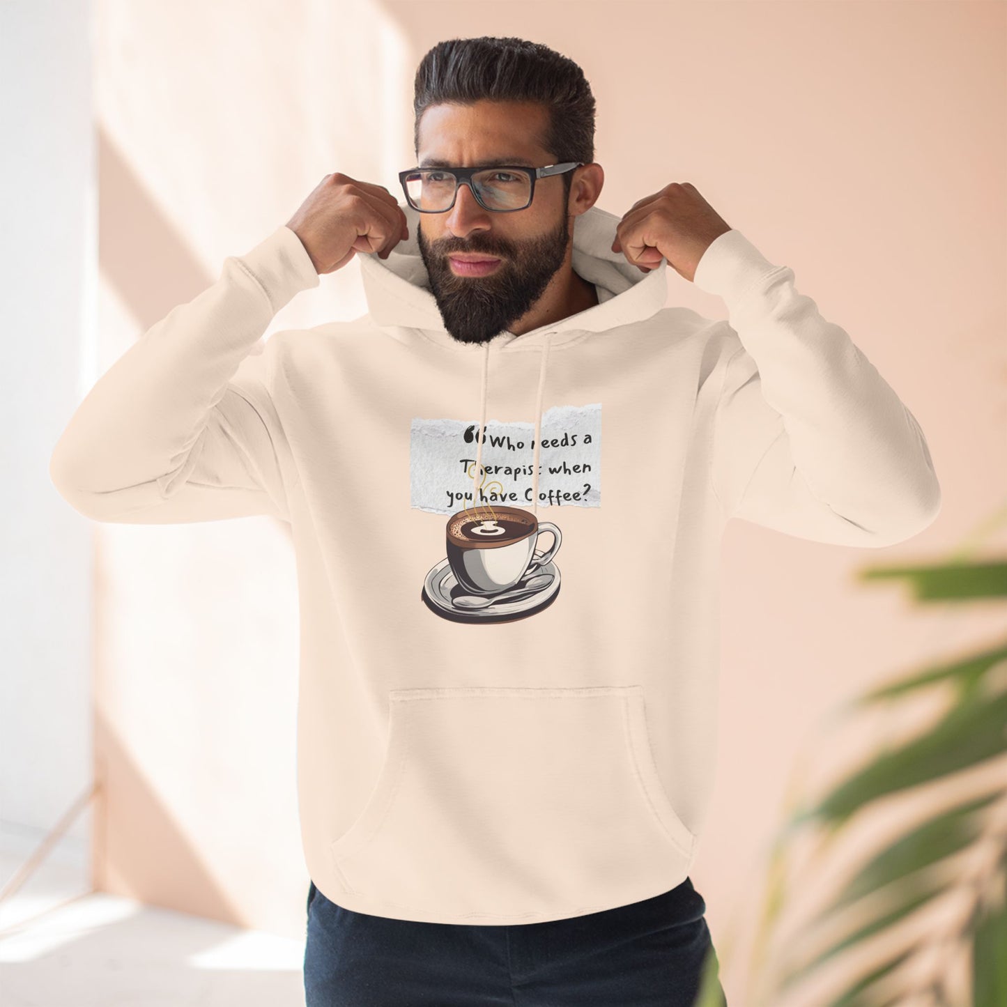 Funny Coffee Therapy Fleece Hoodie - Perfect for Coffee Lovers